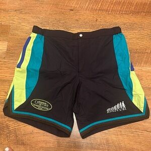 Alpha Style Men’s Casual NWT Black Neon Color Block Shorts A25